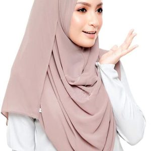 instant hijab online india-LMVERNA Solid Color Bubble Chiffon Scarf for Women Fashion Soft Hijab Long Scarf Wrap Scarves